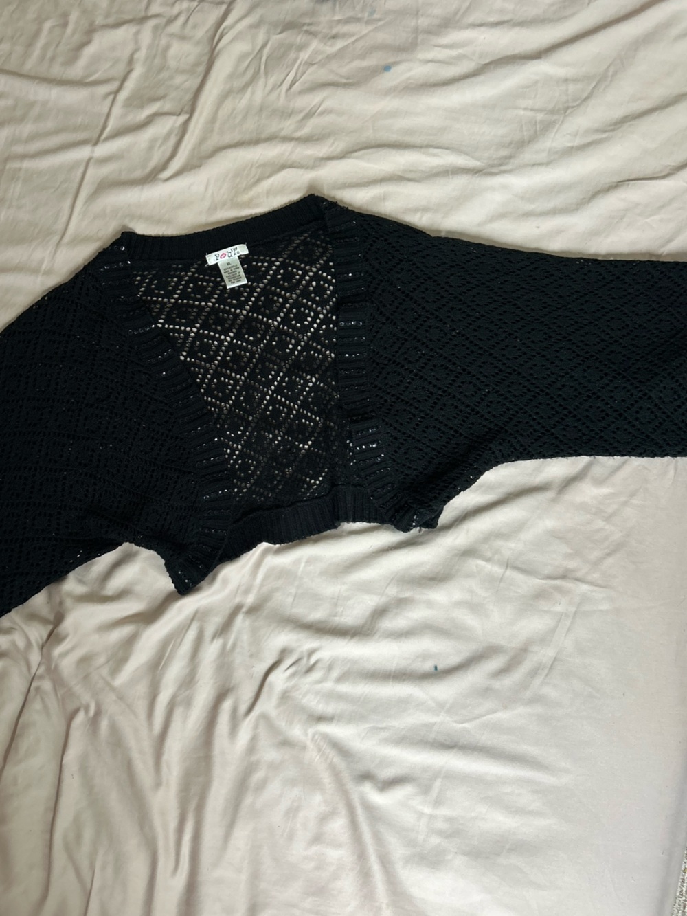 Pout Half Sleeve Black Knit Bolero